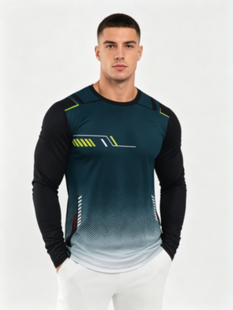 Outdoor Sports - New long-sleeve T-shirt in gradient blue