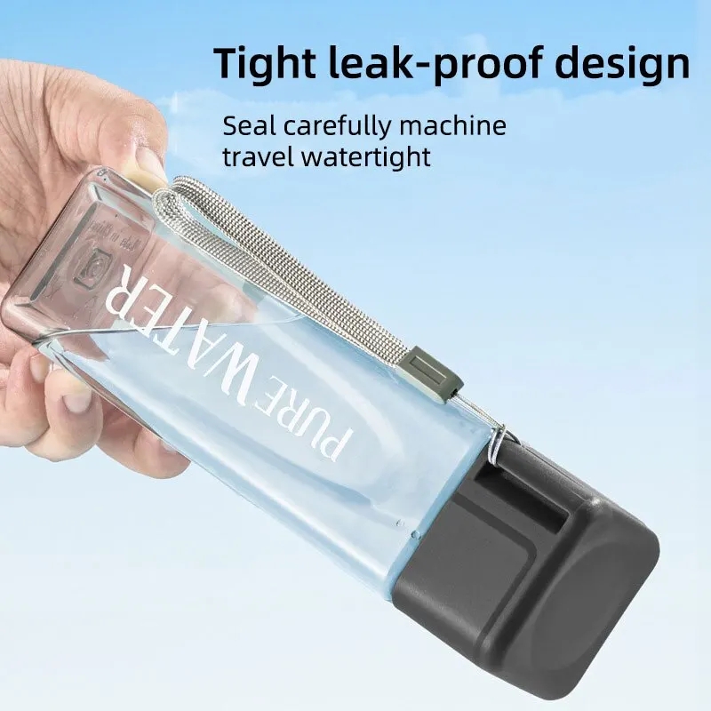 450ml,1pcs Clear Square Drinki - đánh giá và giá Outdoor Sport Glass Water Bottle