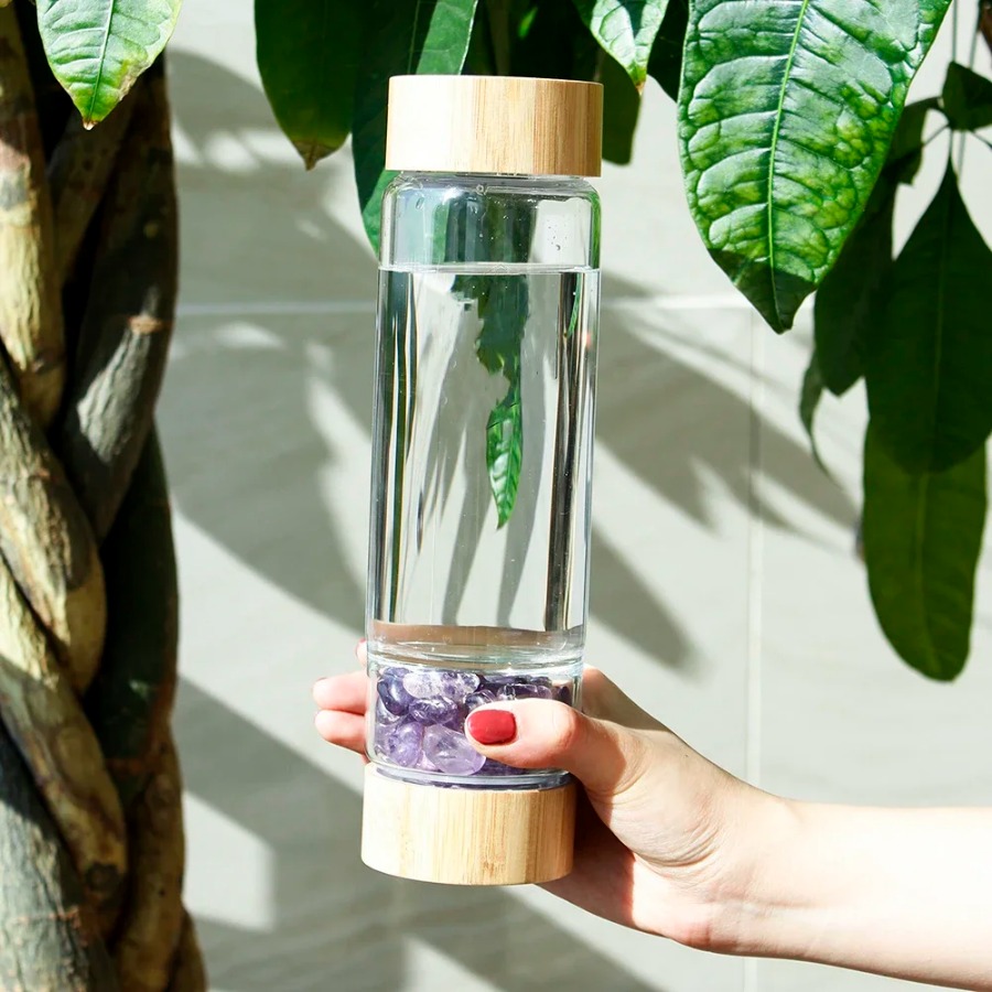 Large Diameter Crystal Natural - đánh giá và giá Outdoor Sport Glass Water Bottle