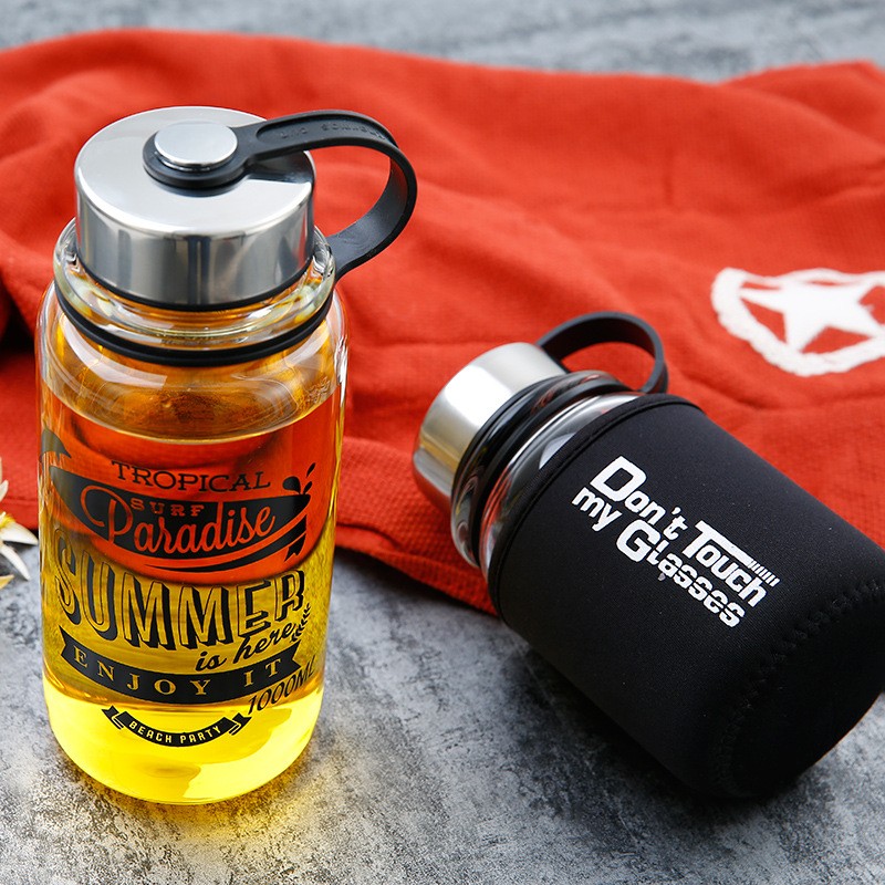 Di Động Thủy Tinh 1000Ml Nước  - đánh giá và giá Outdoor Sport Glass Water Bottle