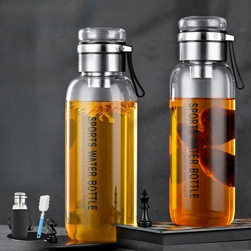 1.0/1.2 L Glass Water Bottle w - đánh giá và giá Outdoor Sport Glass Water Bottle